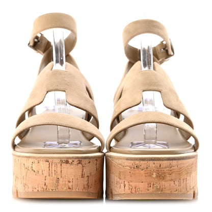 Saint Laurent Suede Goatskin Cork Havana 30 Sandals 40 Beige Argile 3 of 10