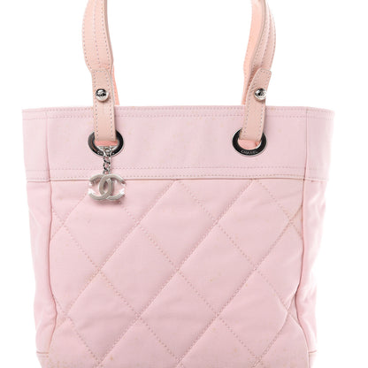 Chanel Coated Canvas Quilted Small Paris Biarritz Tote Light Pink 7 of 16