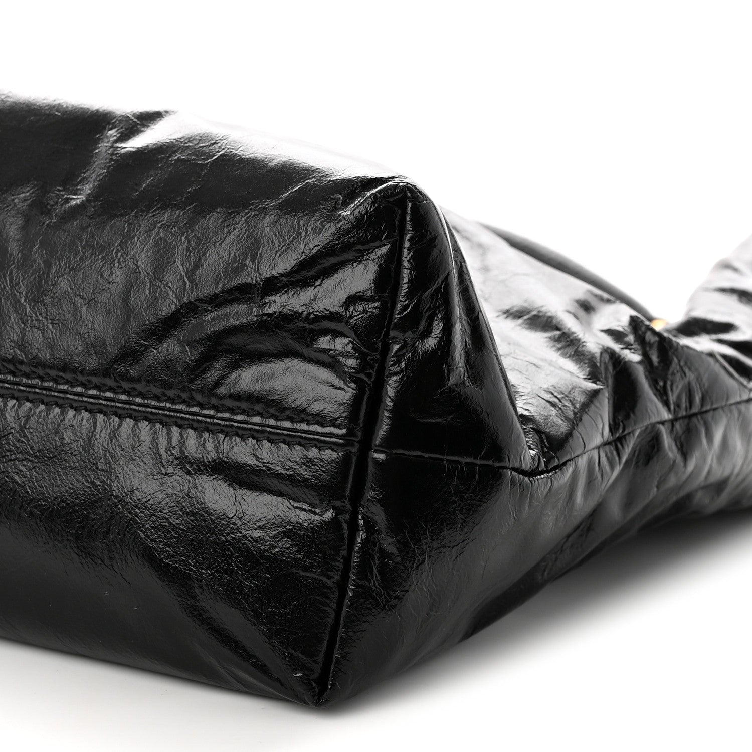 Saint Laurent Crinkled Calfskin Cassandre Hobo Black 10 of 10