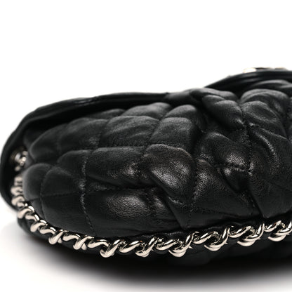 Chanel Washed Lambskin Quilted Large Chain Around Flap Black 9 of 10