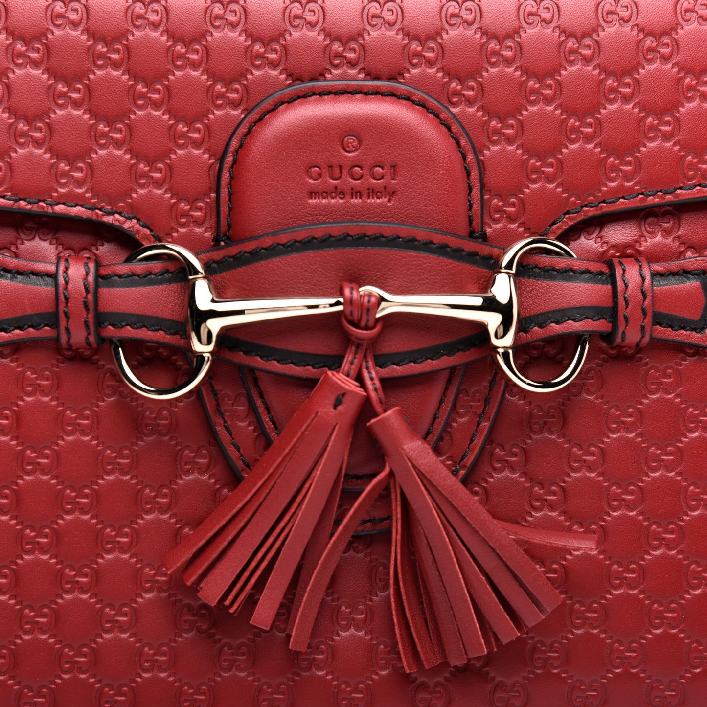 Microguccissima Medium Emily Chain Shoulder Bag Red