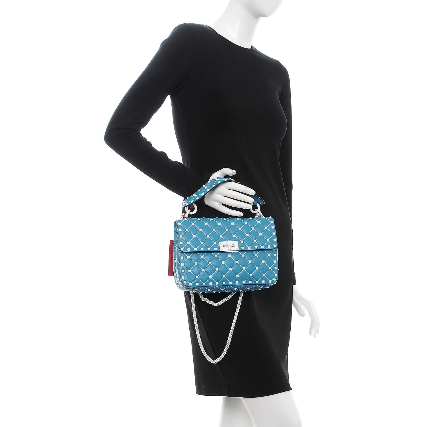 Valentino Garavani Lambskin Medium Free Rockstud Spike Shoulder Bag Cerulean 2 of 16
