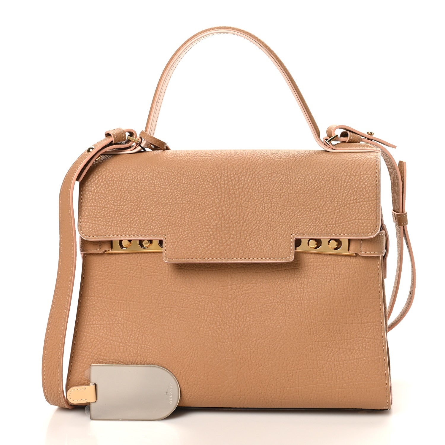 Delvaux Crispy Calfskin MM Tempete Satchel Beige 2 of 10