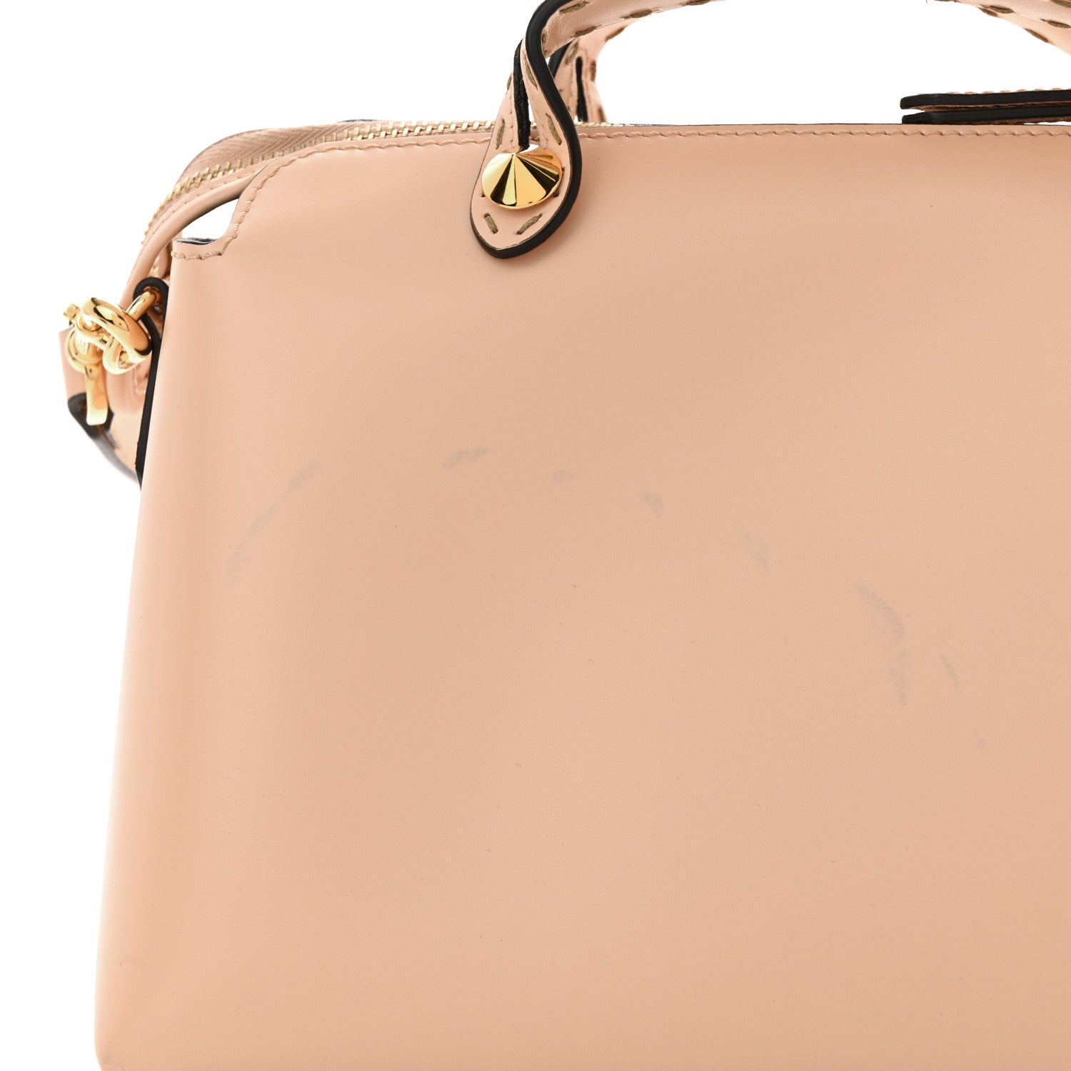 Fendi Vitello King Logo Embossed Medium By The Way Boston Bag Light Rose 11 of 15