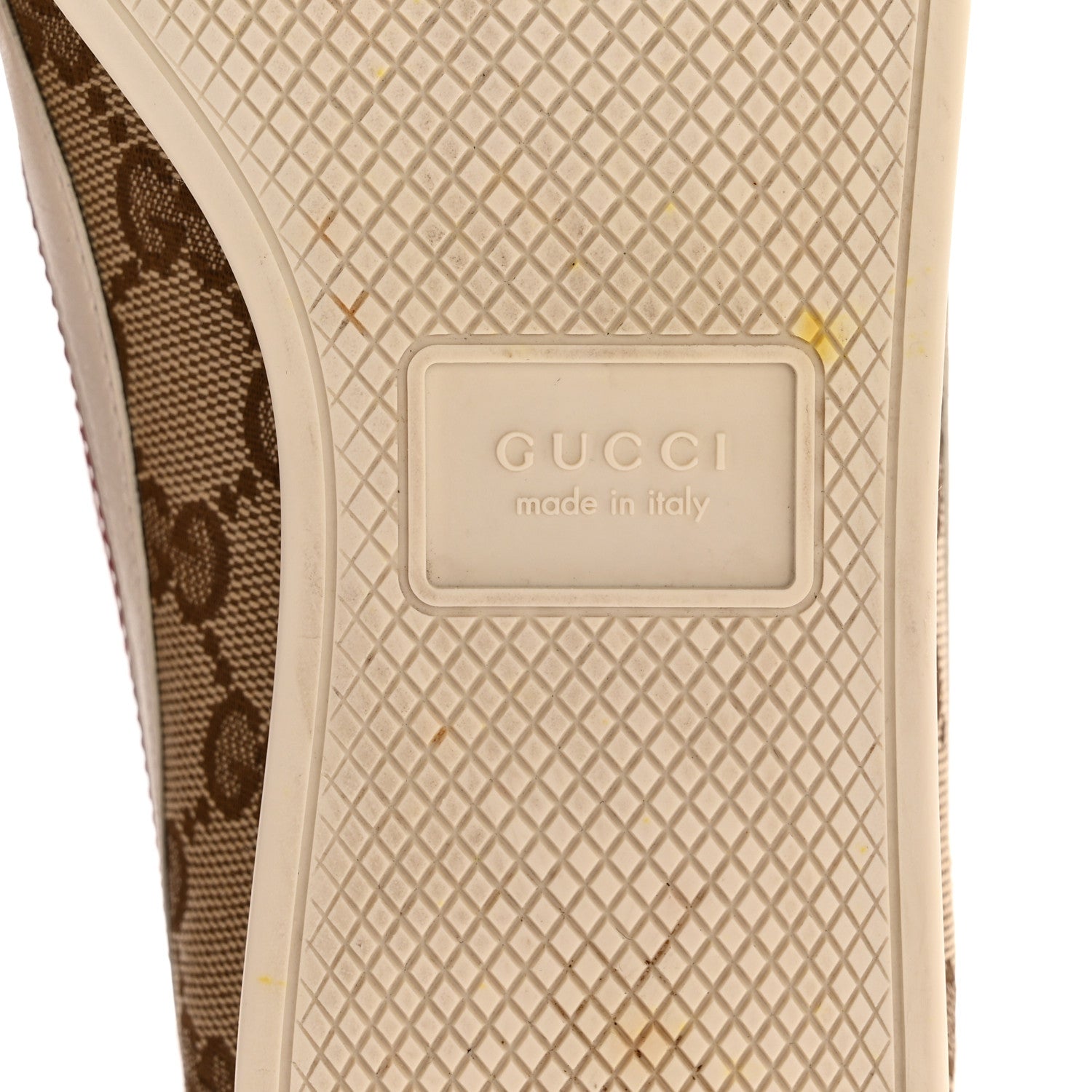 Gucci Suede Monogram Web Womens Falacer Sneakers 40 Nocciola Beige Mystic White Hibiscus Red 7 of 11
