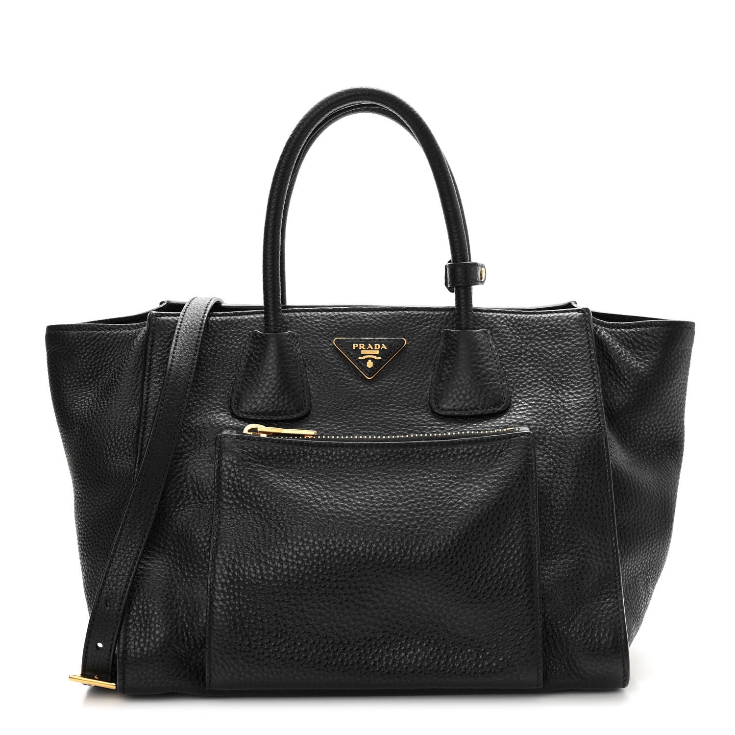 Prada Vitello Daino Tote Black 1 of 13