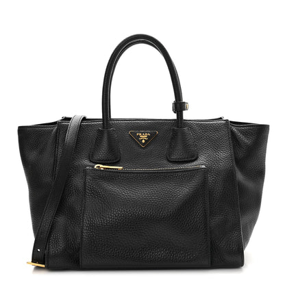Prada Vitello Daino Tote Black 1 of 13