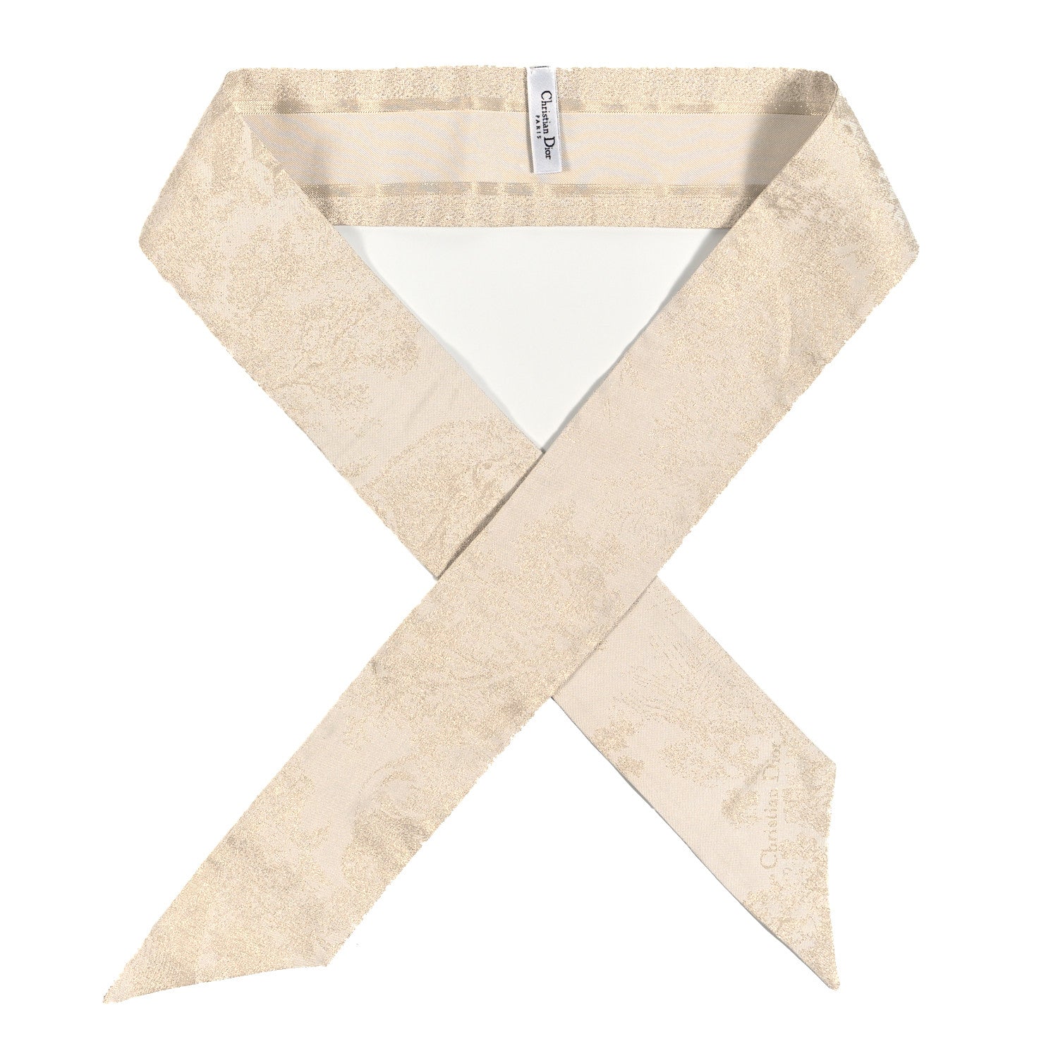 Christian Dior Silk Toile De Jouy Sauvage Mitzah Scarf Ecru Gold 1 of 3