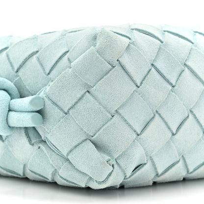 Bottega Veneta Suede Intrecciato Loop Camera Bag Teal 9 of 9