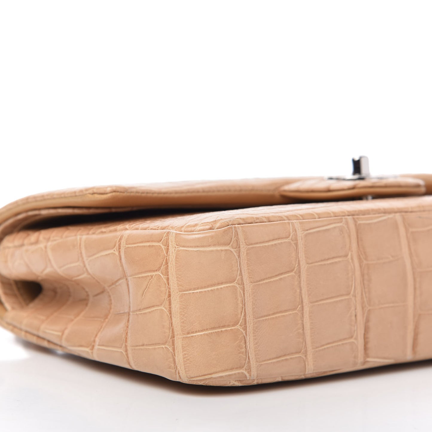 Alligator Medium Double Flap Beige