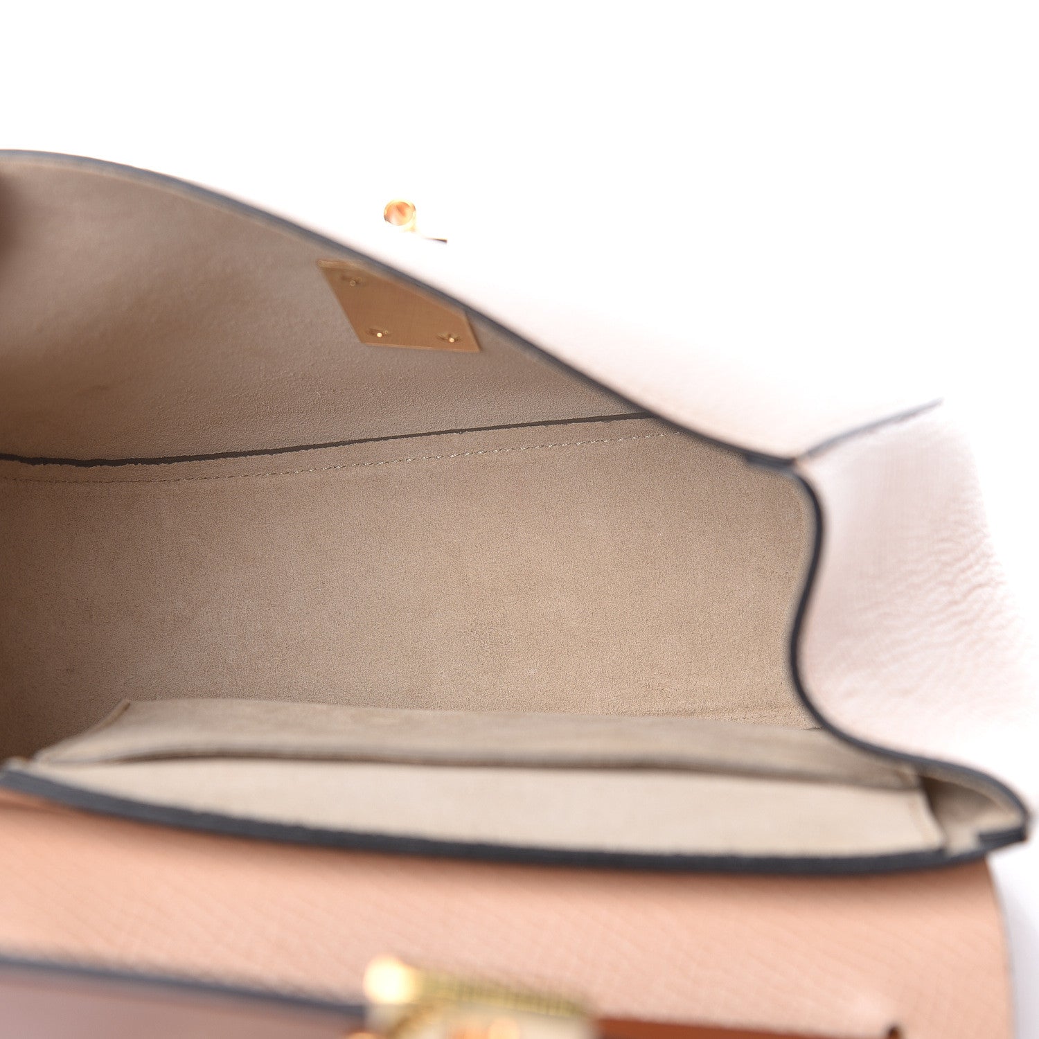 Chloe Grained Calfskin Lambskin Bi-Color Drew Shoulder Bag Powder Beige Mustard 5 of 12