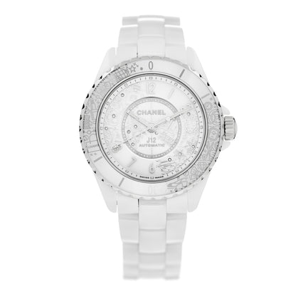 Chanel Stainless Steel Ceramic Diamond 38mm J12 Limited Edition Automatic Watch White 1 of 5
