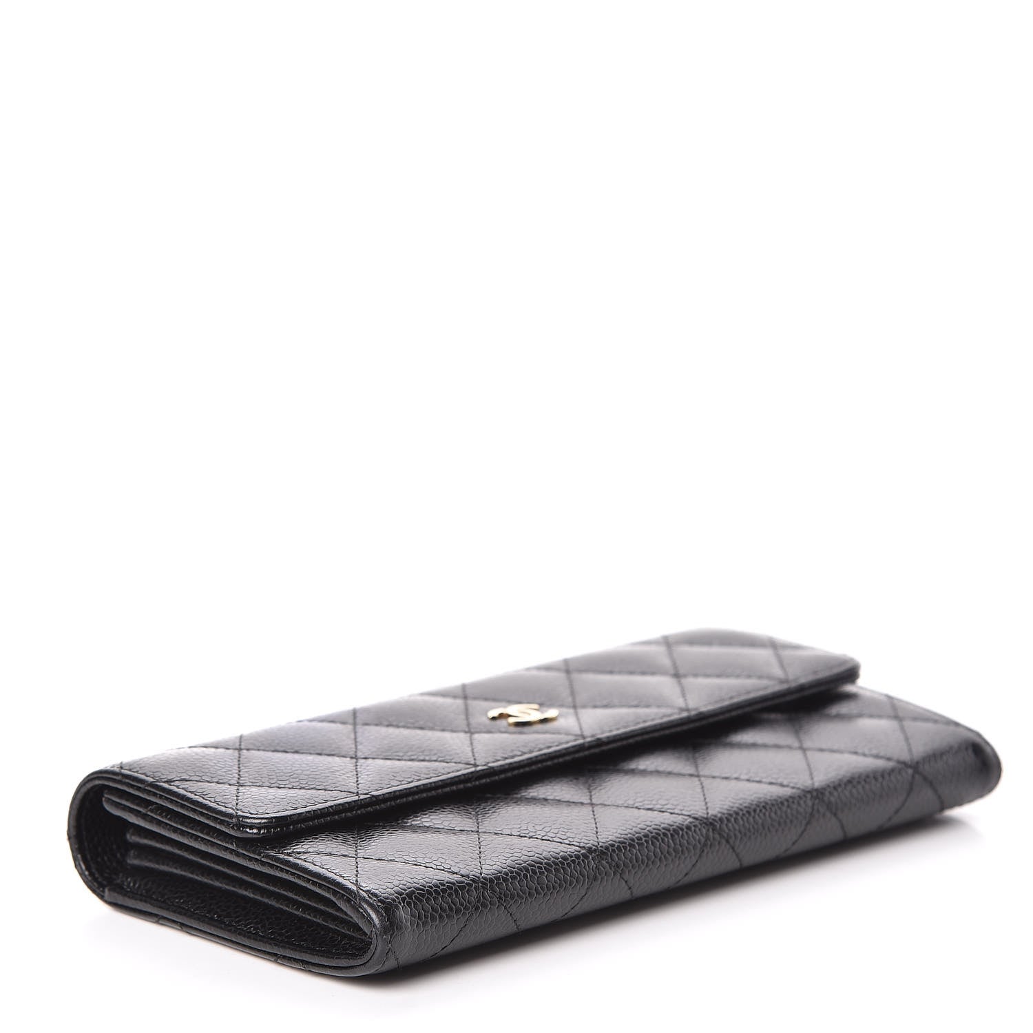 Chanel Caviar Quilted Large Gusset Flap Wallet Black 4 of 9