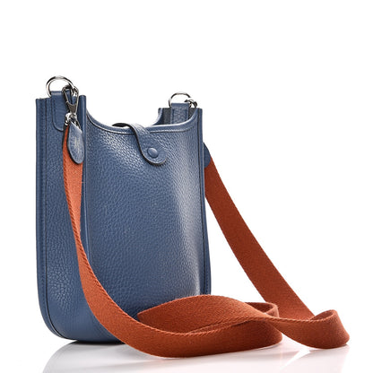 Hermes Taurillon Clemence Amazone Evelyne TPM Bleu Agate Cuivre 3 of 9