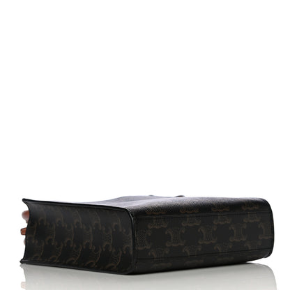 Celine Triomphe Canvas Calfskin Mini Vertical Cabas Tan 4 of 9