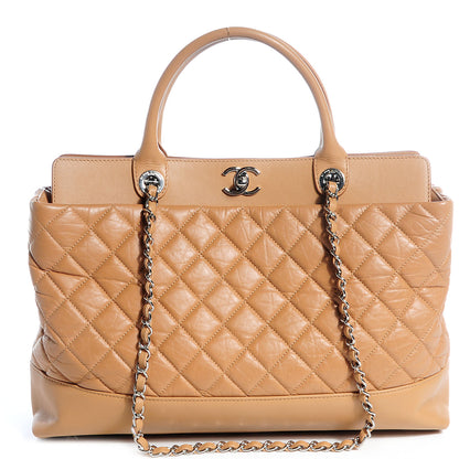 Chanel Aged Calfskin Quilted Be CC Tote Beige 1 of 9