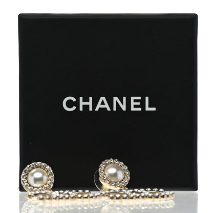 Chanel Crystal Pearl Bow-tiful CC Drop Earrings Gold 5 of 5