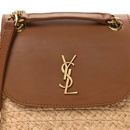 Saint Laurent Raffia Calfskin Mini Manon Natural Brick 7 of 9