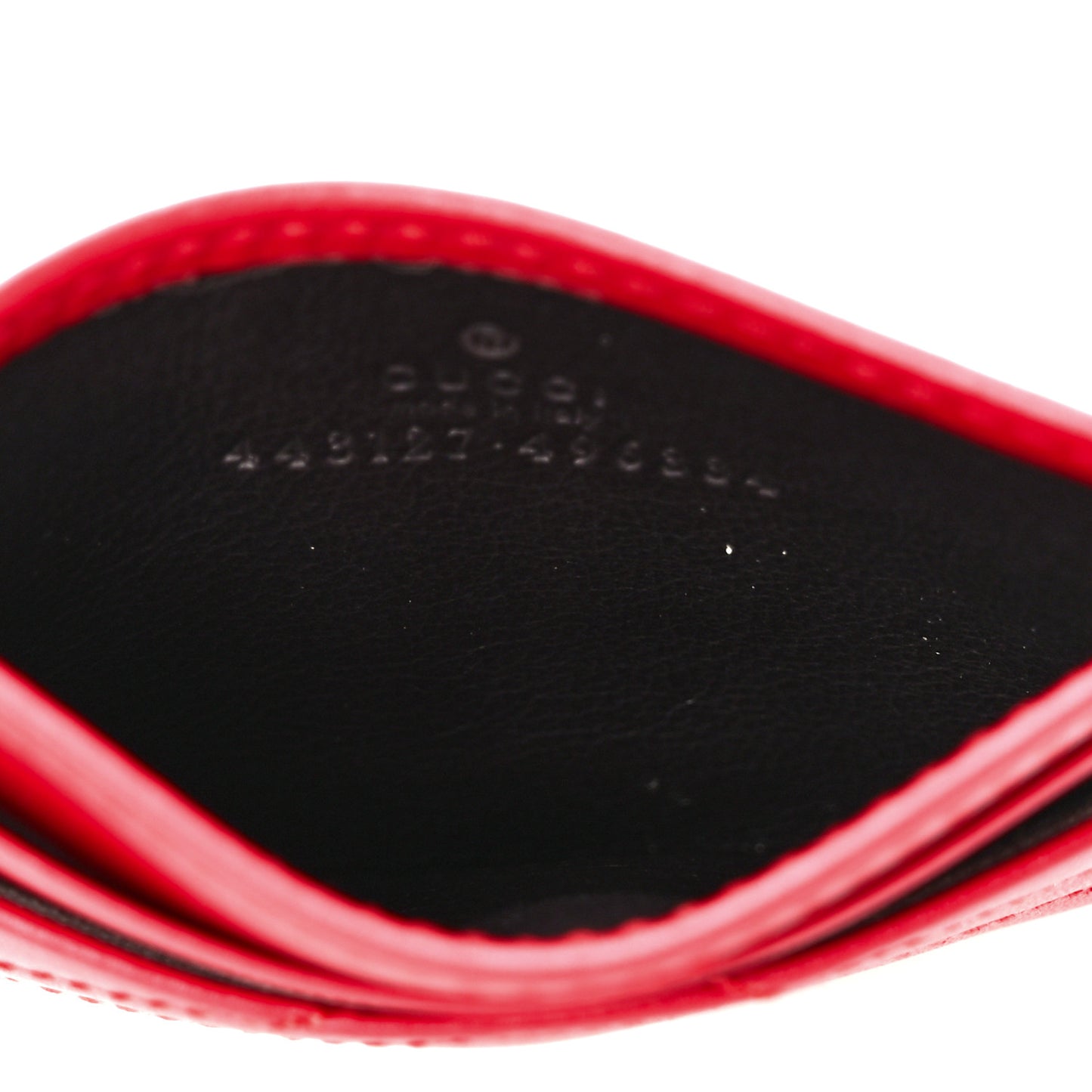 Calfskin Matelasse GG Marmont Card Holder Hibiscus Red