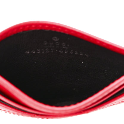 Gucci Calfskin Matelasse GG Marmont Card Holder Hibiscus Red 5 of 9