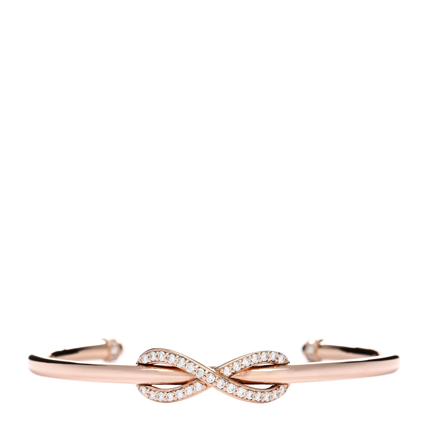 18K Rose Gold Diamond Infinity Cuff Bracelet