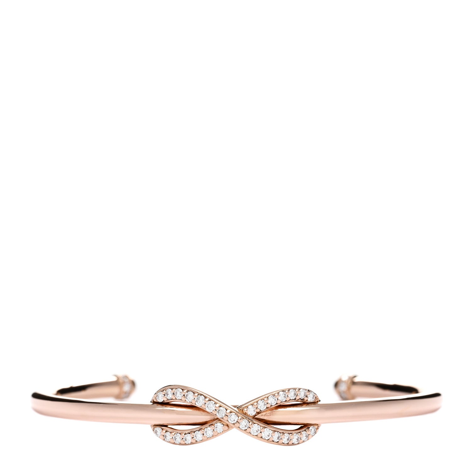 Tiffany 18K Rose Gold Diamond Infinity Cuff Bracelet 1 of 3
