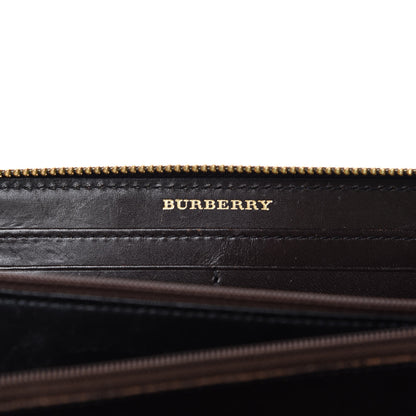 Burberry Haymarket Check Large Ziggy Zip Around Wallet Chocolate 6 of 8