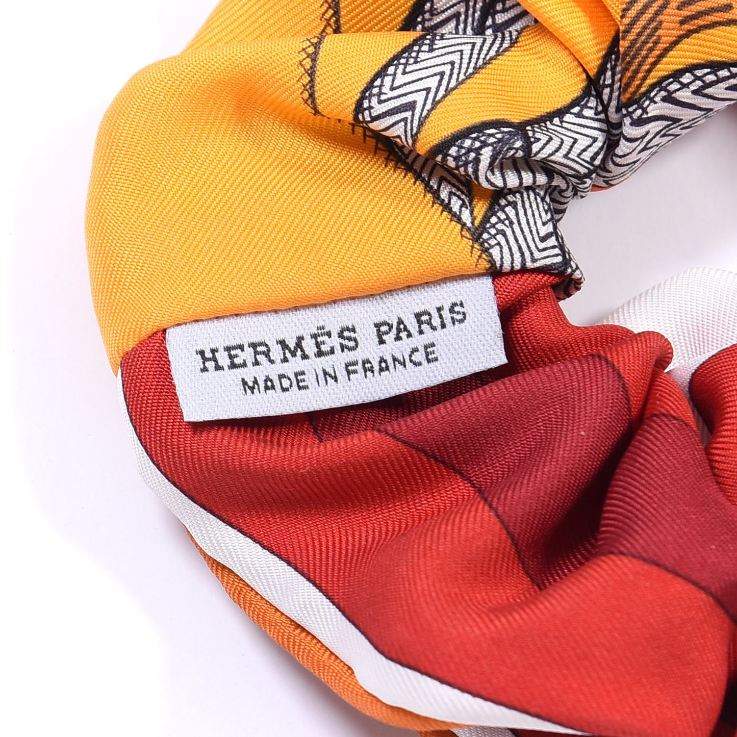 Silk Patchwork Claudia Scrunchie Orange Fruite