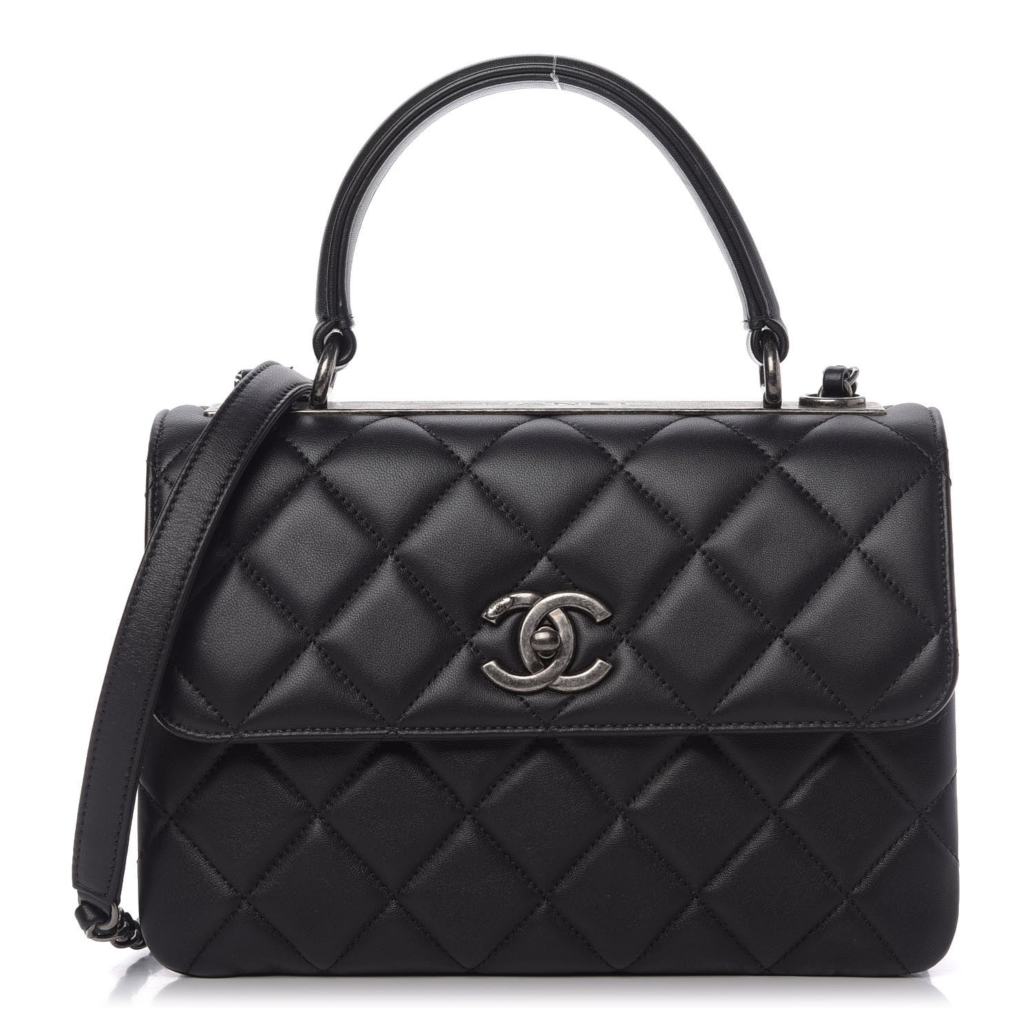 Chanel Lambskin Quilted Small Trendy CC Dual Handle Flap Bag Black 1 of 10