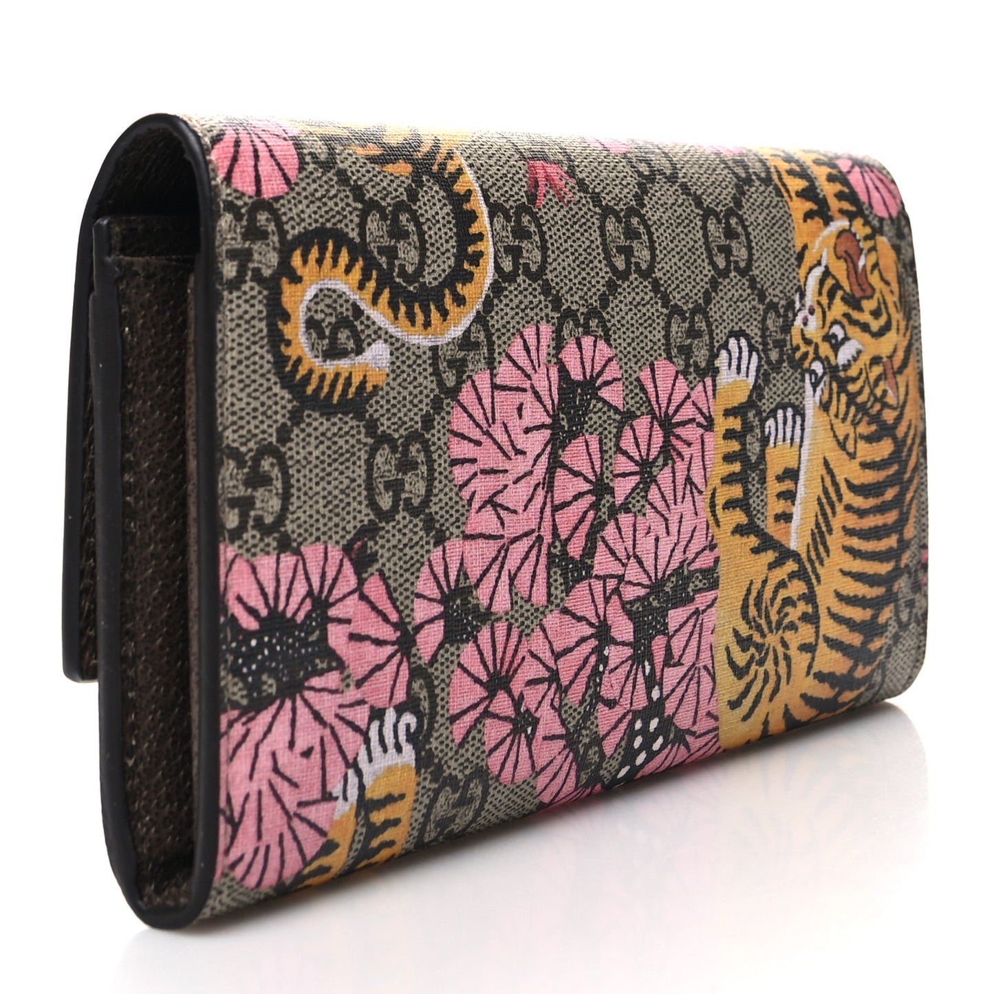 GG Supreme Monogram Bengal Continental Wallet Beige Pink