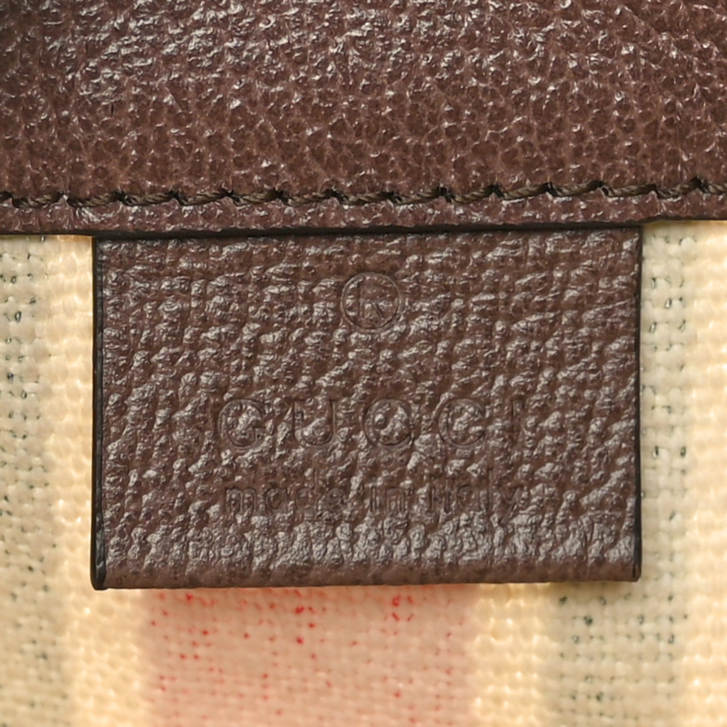 Linen Heavy Canvas Textured Dollar Calfskin Web Interlocking G Pouch Beige Brown