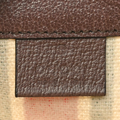Gucci Linen Heavy Canvas Textured Dollar Calfskin Web Interlocking G Pouch Beige Brown 6 of 10
