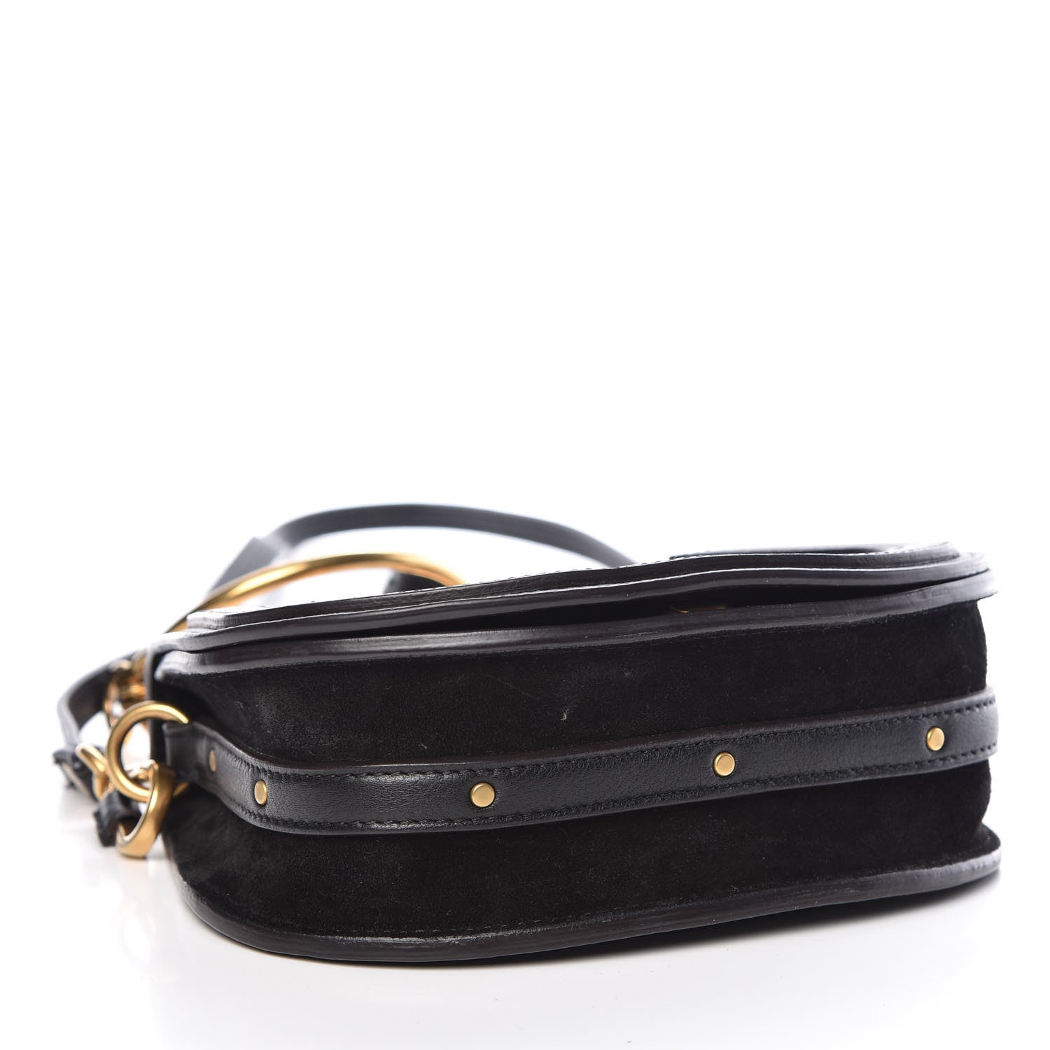 Chloe Calfskin Suede Small Nile Bracelet Bag Black 4 of 14
