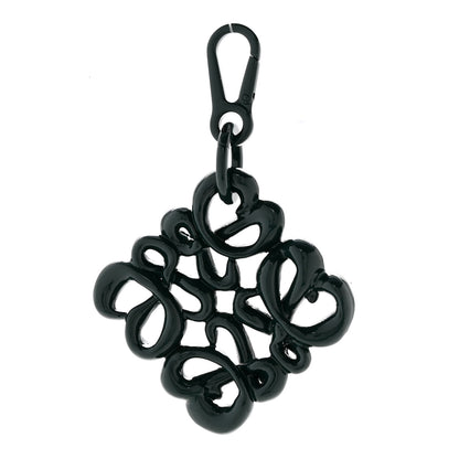 Loewe Varnished Metal Anagram Bag Charm Key Holder Dark Green 1 of 3