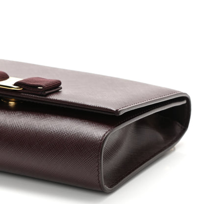 Salvatore Ferragamo Calfskin Mini Miss Vara Bow Chain Bag Plum 9 of 9