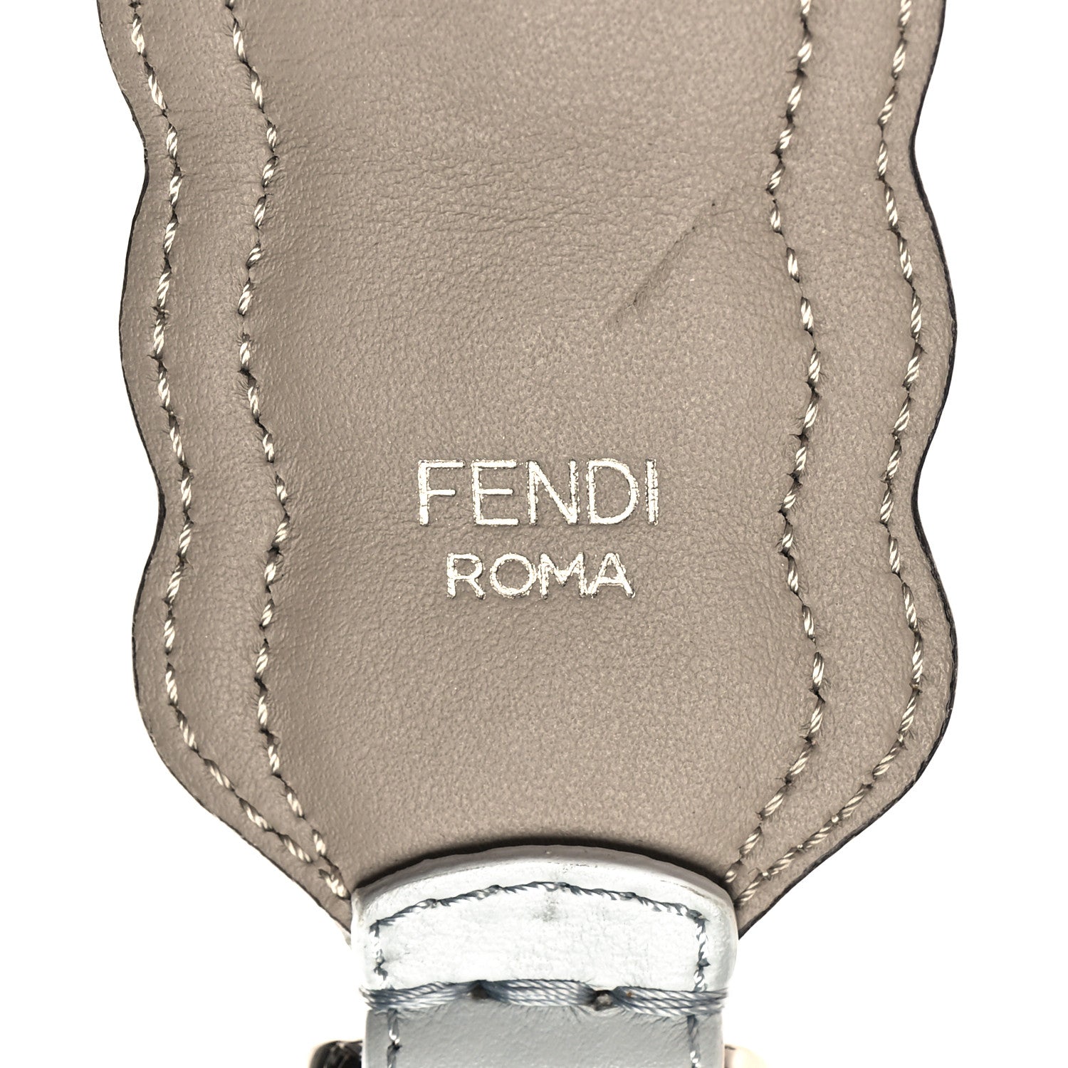 Fendi Vitello Liberty Pearl Bi-Color Scalloped Strap You Burro Grigio Perla 4 of 5