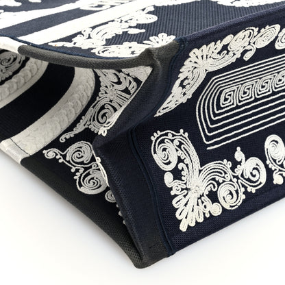 Christian Dior Canvas Embroidered Cornely Book Tote Blue White 9 of 10