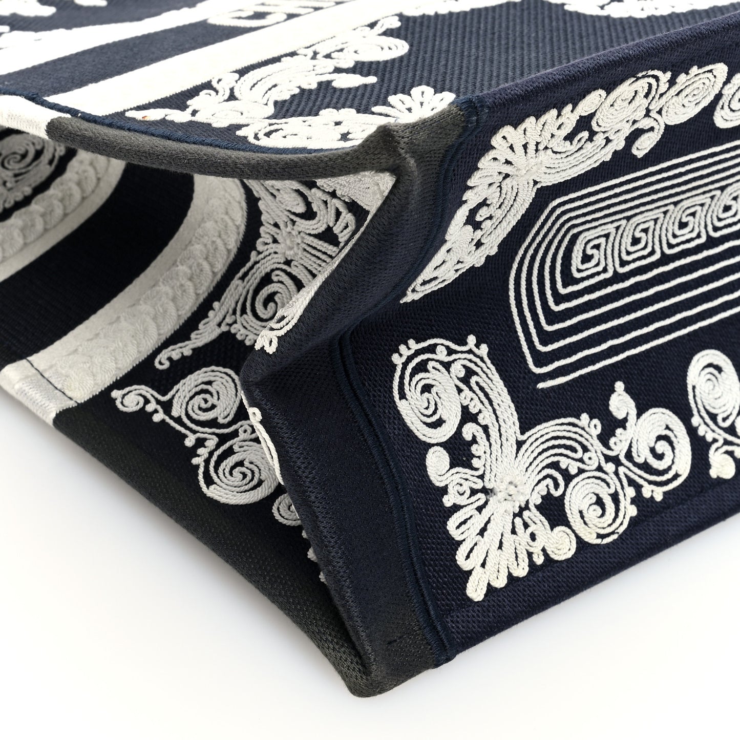 Canvas Embroidered Cornely Book Tote Blue White