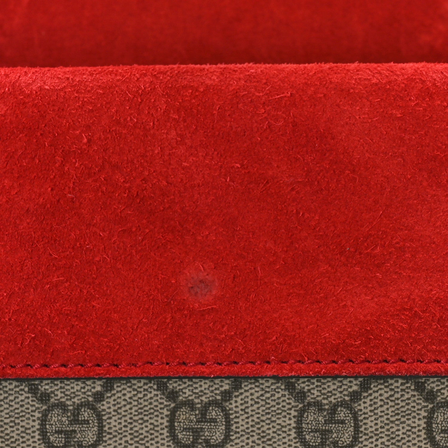 Gucci GG Supreme Monogram Suede Mini Dionysus Shoulder Bag Beige Ebony Vulcanic Red 11 of 13