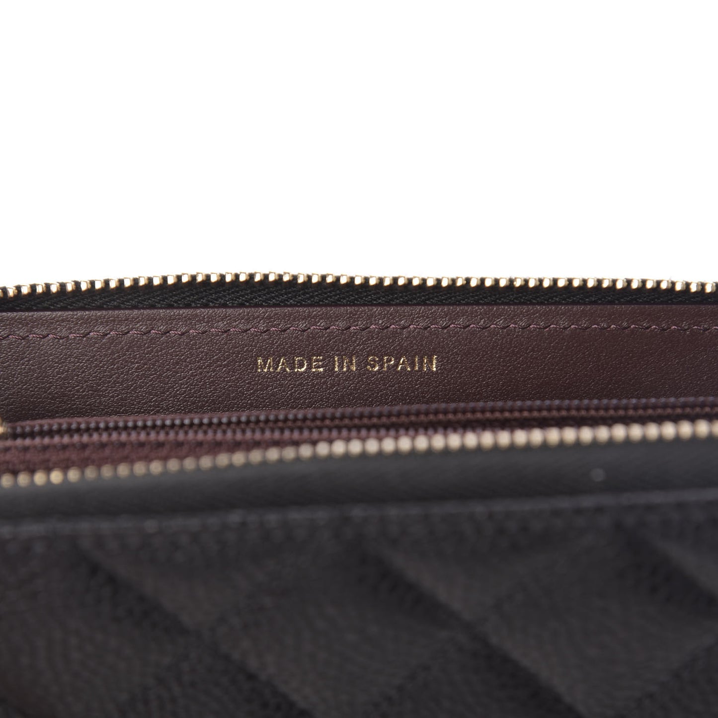 Caviar Quilted Small Zip Around Wallet Black