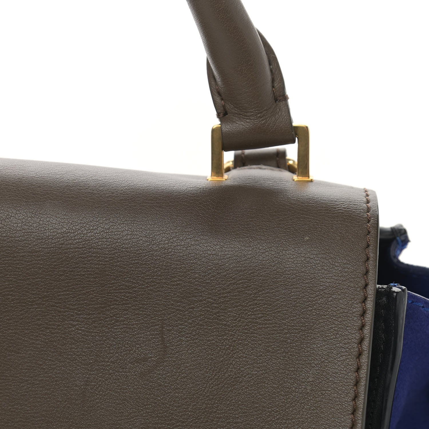 Celine Smooth Calfskin Suede Medium Tri-color Trapeze Indigo 15 of 18