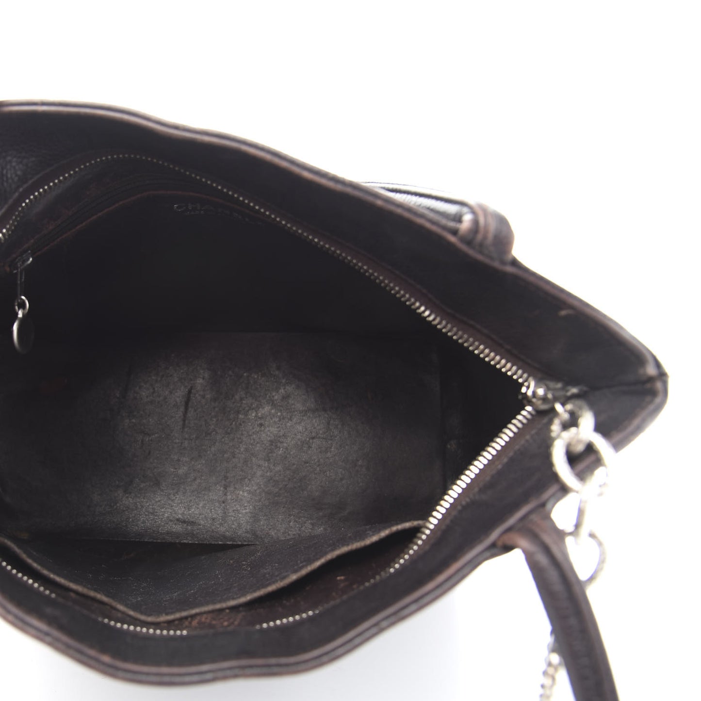 Caviar Quilted Medallion CC Tote Dark Brown