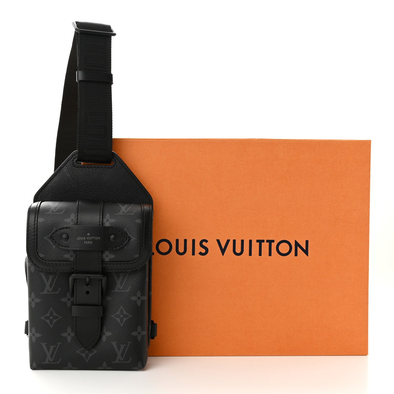 Louis Vuitton Monogram Eclipse Saumur Slingbag Black 10 of 10