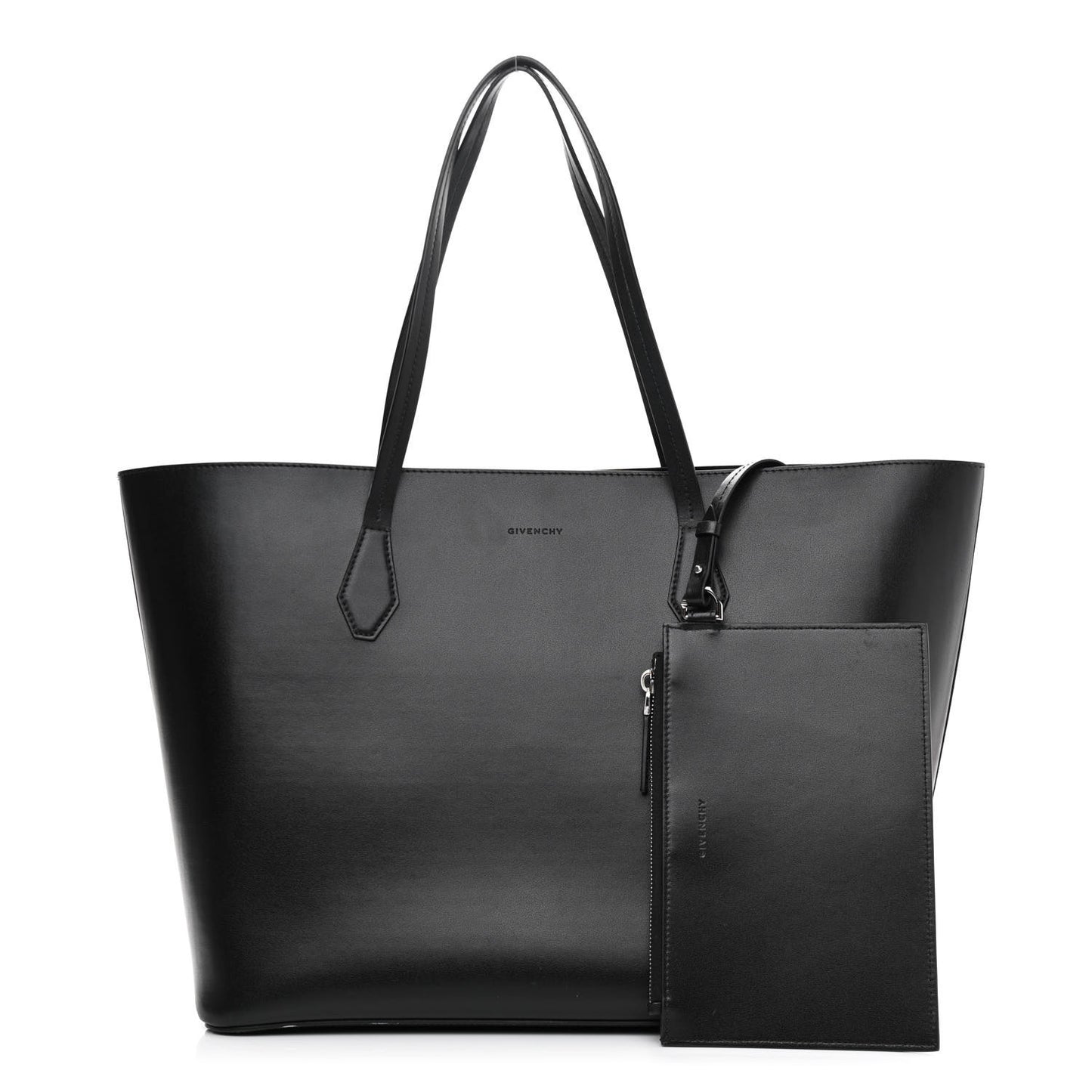Smooth Calfskin Logo Tote Black