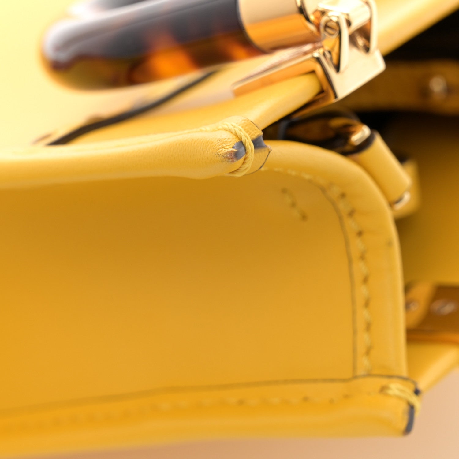 Fendi Vitello King Plexiglass Logo Embossed Mini Fendi Sunshine Shopper Tote Mimosa 12 of 12