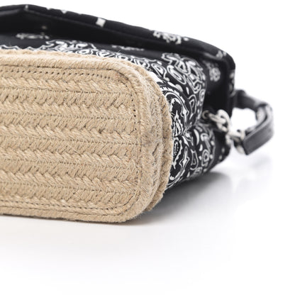 Saint Laurent Cotton Bandana Y Quilted Monogram Toy Loulou Crossbody Bag Black White 10 of 10