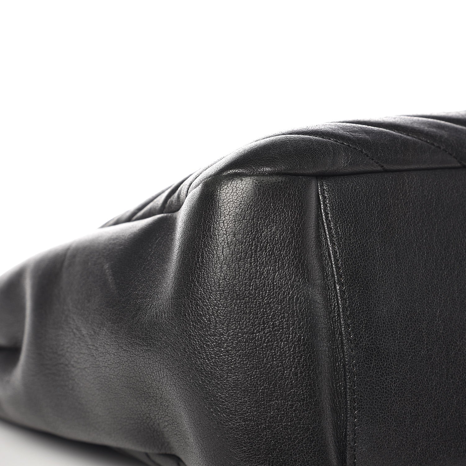 Saint Laurent Sheepskin Matelasse Chevron Large Monogram Shopping Bag Black 7 of 11