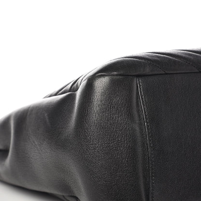 Saint Laurent Sheepskin Matelasse Chevron Large Monogram Shopping Bag Black 7 of 11