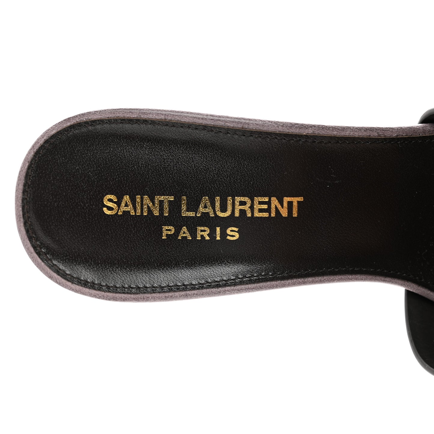 Calfskin Tribute 85 Slide Sandals 36.5 Iris