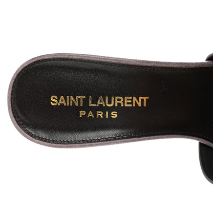 Saint Laurent Calfskin Tribute 85 Slide Sandals 36.5 Iris 7 of 8